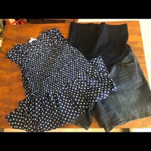 Liz Lange Small Maternity Shorts w Maternity Top M